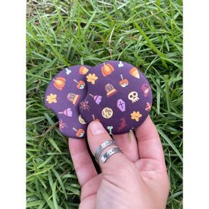 Purple Halloween Neoprene Car Coaster 2 Pack